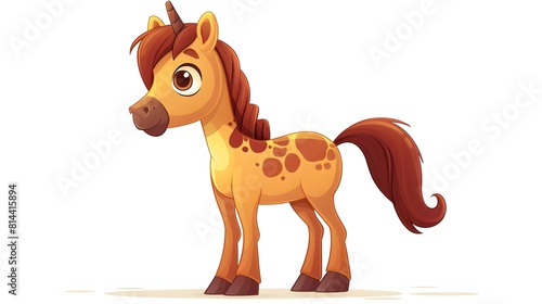 Adorable Cartoon Horse for Children s Products and Designs photo