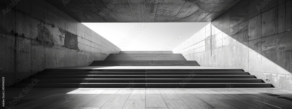 A minimalist staircase with open space in the middle. A minimalist staircase with open space in the middle.