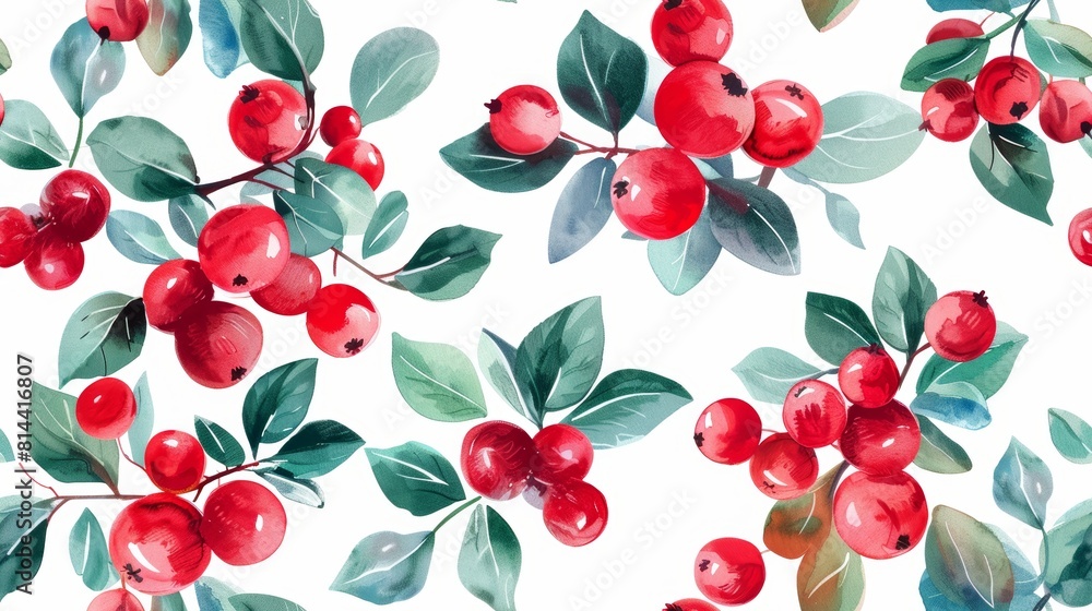 Vibrant Cranberry Pattern Wallpaper for Home Decor Generative AI Vibrant Cranberry Pattern Wallpaper for Home Decor Generative AI