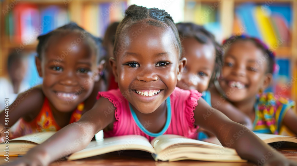 The joy of learning about children of Africa and sharing a book with bright smiles The joy of learning about children of Africa and sharing a book with bright smiles
