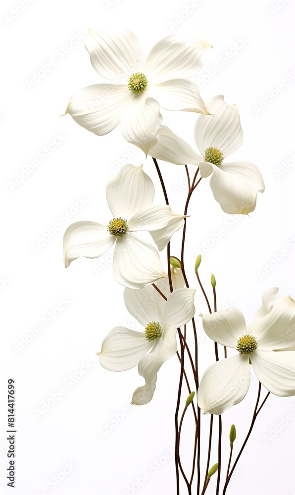 Obraz premium white flowers on white background