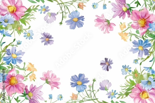 Whimsical Wildflower Frame for Dreamy Decor Generative AI