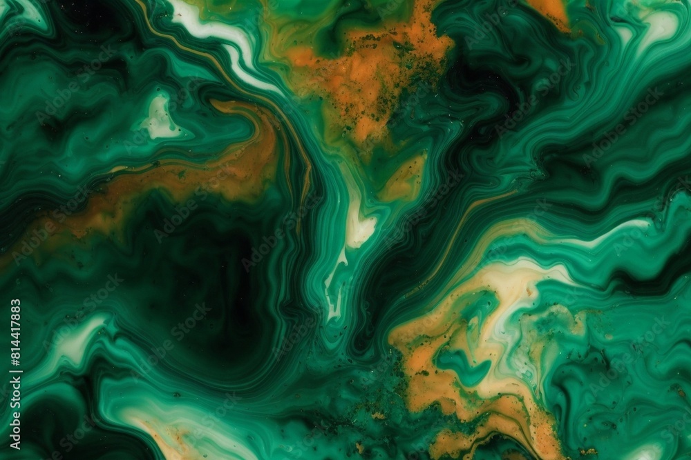 Obraz premium Liquid Paint Green Background Designed with Generative AI