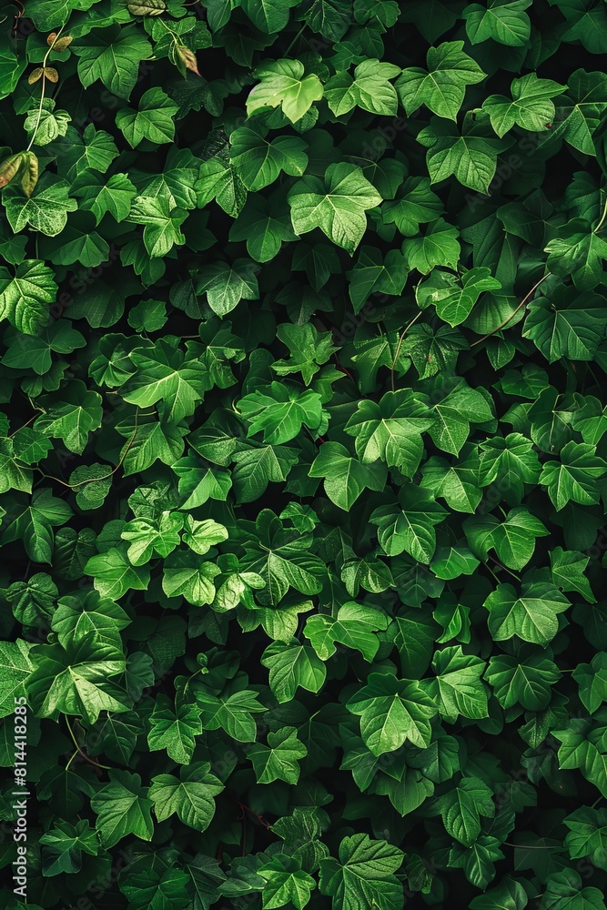 Verdant Ivy Leaves Covering a Wall in Lush Greenery During Daytime
