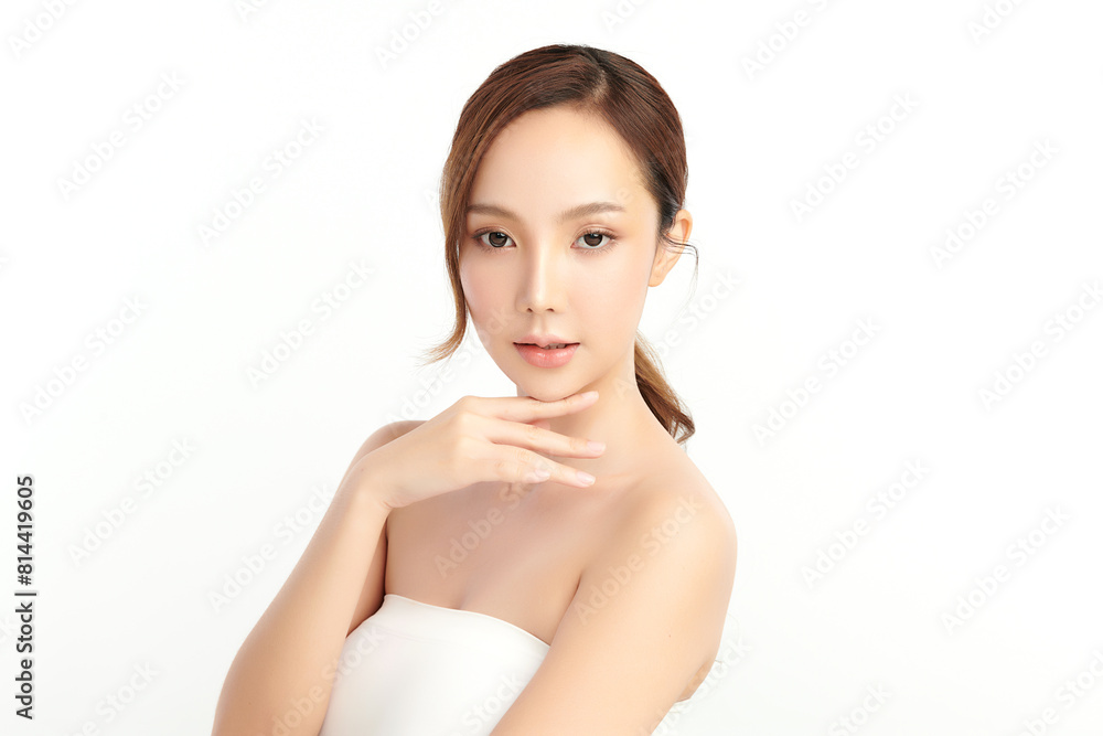 Beautiful young asian woman with clean fresh skin on white background, Face care, Facial treatment, Cosmetology, beauty and spa, Asian women portrait. Beautiful young asian woman with clean fresh skin on white background, Face care, Facial treatment, Cosmetology, beauty and spa, Asian women portrait.