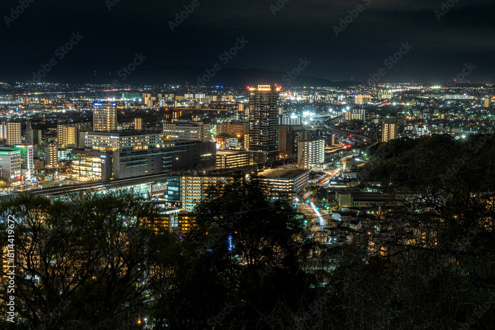 Obraz premium 花岡山公園から見る熊本市の夜景
