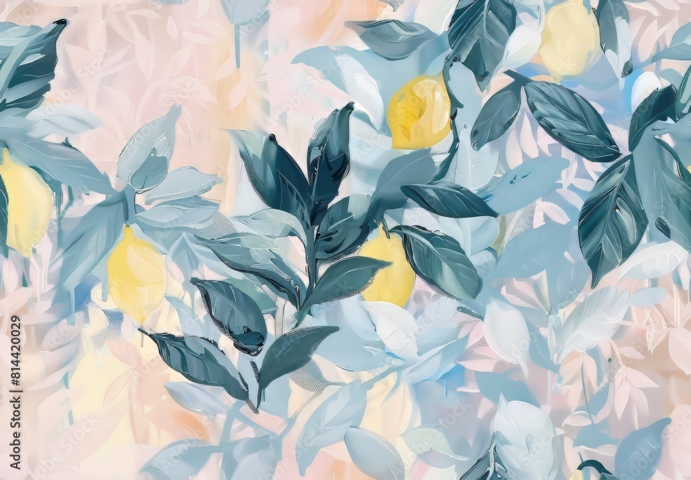 Tropical Forest Wallpaper with Lemon Tree Generative AI Tropical Forest Wallpaper with Lemon Tree Generative AI