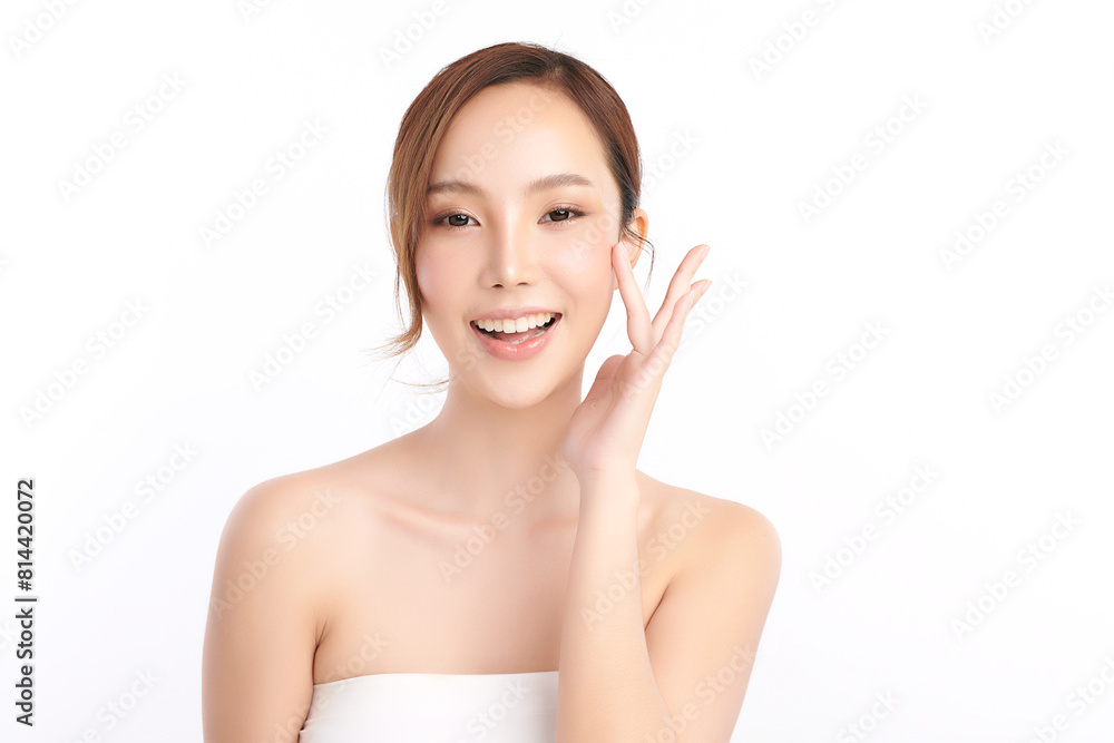 Beautiful young asian woman with clean fresh skin on white background, Face care, Facial treatment, Cosmetology, beauty and spa, Asian women portrait. Beautiful young asian woman with clean fresh skin on white background, Face care, Facial treatment, Cosmetology, beauty and spa, Asian women portrait.