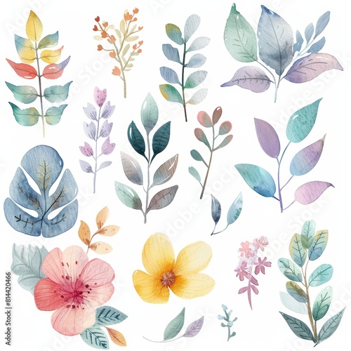 Whimsical Watercolor Clip Art for Digital Materials Generative AI