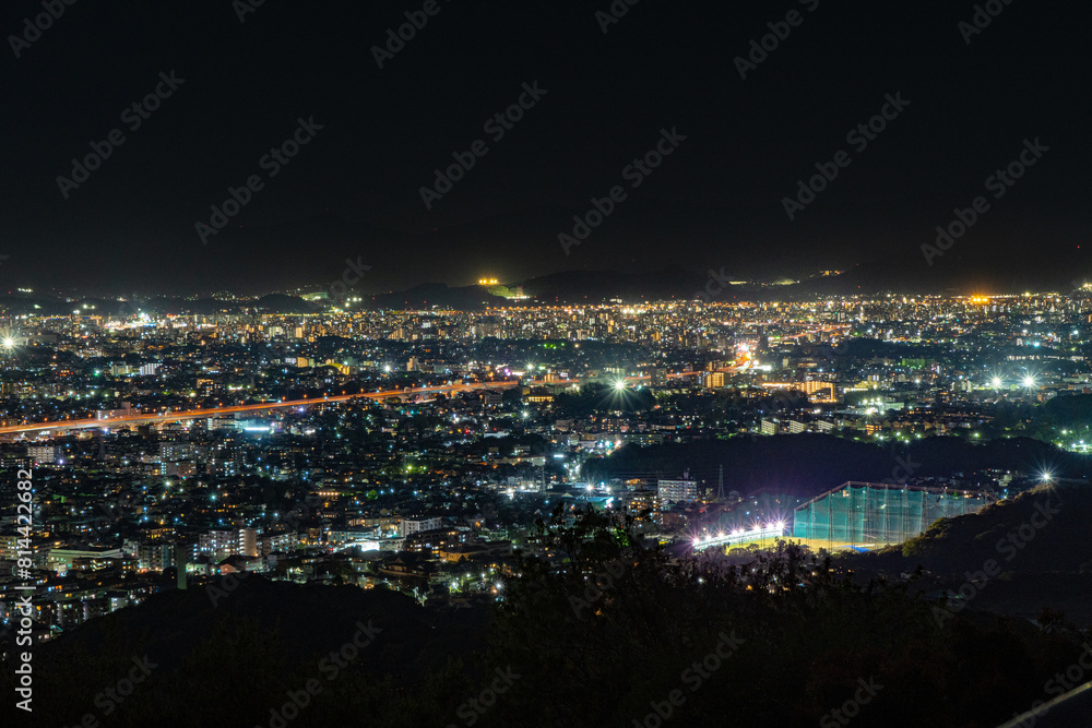 Obraz premium 油山片江展望台から見る福岡市の夜景
