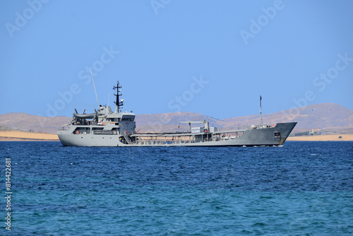 Navy Ship - water tank / coastal tank - near Moudros, Lemnos, Greece, Aegean sea