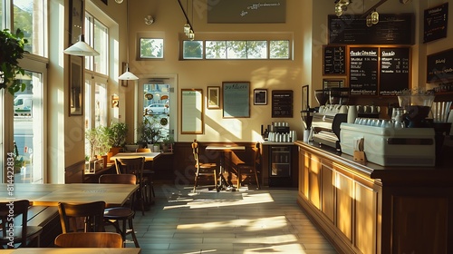 Interior of empty coffe shop