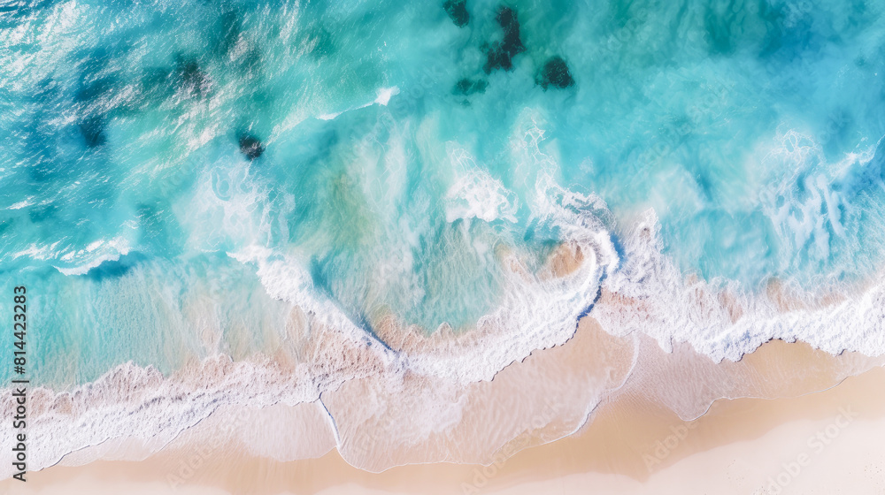 Beach with white sand and azure blue water on the island. Beach with white sand and azure blue water on the island.