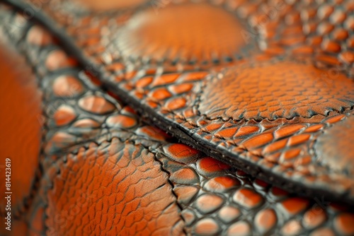 A close up of a brown leather item with a pattern of dots © Phuriphat