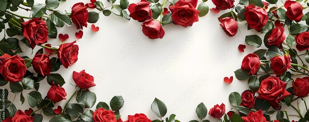 Romantic Heart Shaped Rose Frame for Valentine s Day