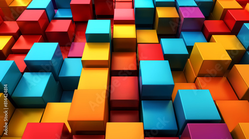 colourful 3D random shift cubes texture  abstract pattern. Wall Art Design for Home Decor  4K Wallpaper and Background for desktop  laptop  Computer  Tablet  Mobile Cell Phone  Smartphone  Cellphone