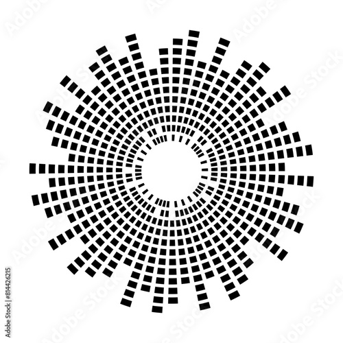 Abstract equalizer music sound wave circle vector icon symbol. logo design, round line icon, circle item, elements background, illustration
