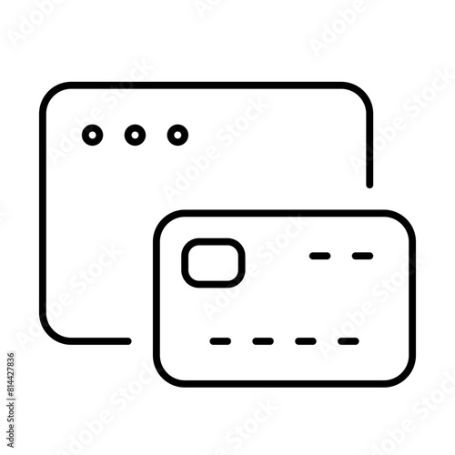 Credit Card Icon With Thin Line Style