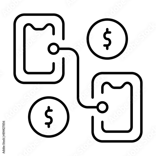 Transfer Icon With Thin Line Style