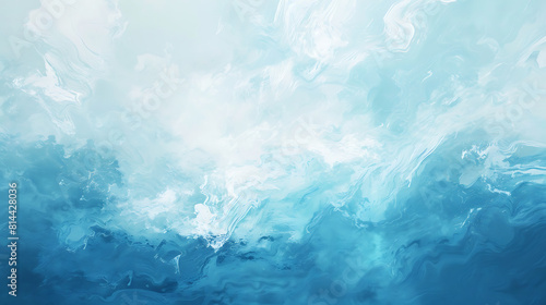 Pastel paint Abstract blue brushstrokes ocean sky water texture blue background. 