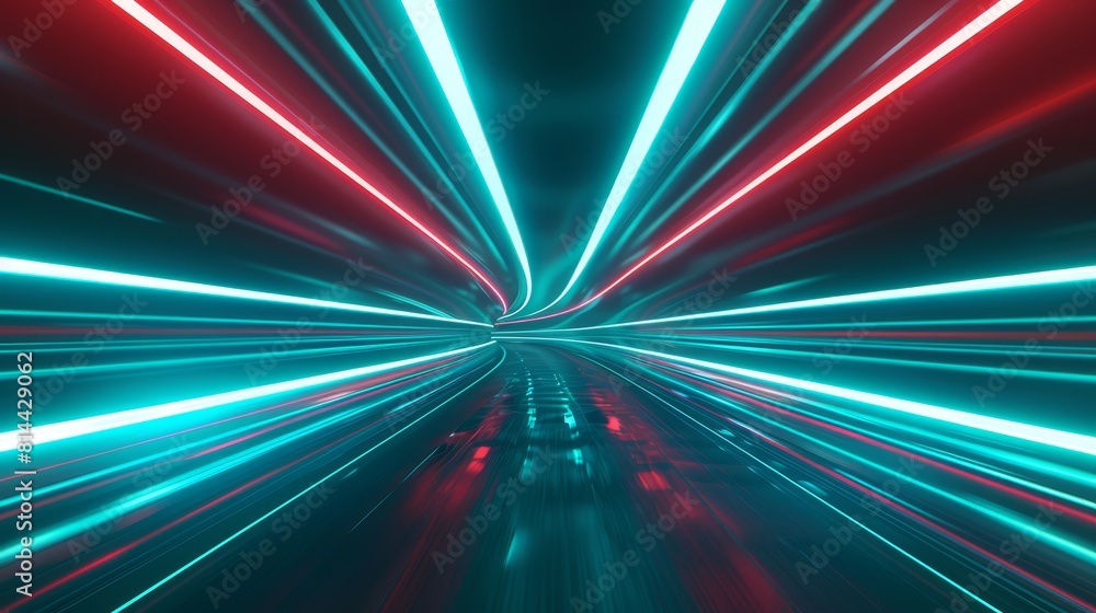 Futuristic neon tunnel, great for tech event backgrounds and modern design projects. Futuristic neon tunnel, great for tech event backgrounds and modern design projects.