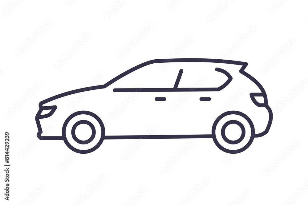 Crossover vehicle line icon, simple vector illustration in minimalistic style. Editable stroke. Crossover vehicle line icon, simple vector illustration in minimalistic style. Editable stroke.
