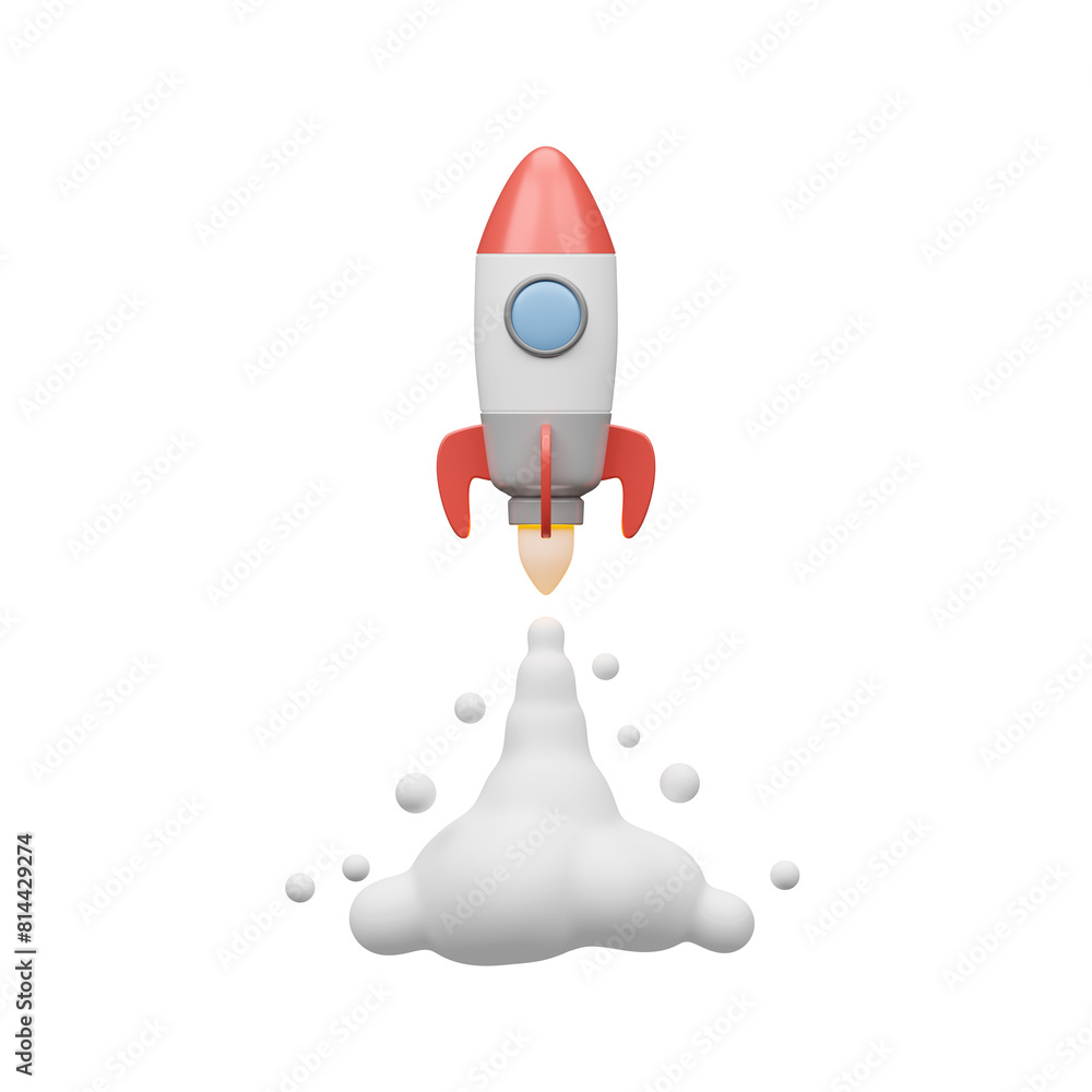 rocket launch, 3D illustration, not AI generated, transparent background rocket launch, 3D illustration, not AI generated, transparent background