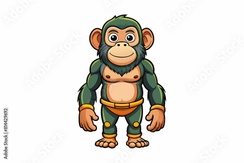 chimpanzee cartoon vector illustration