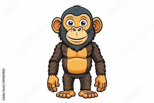 chimpanzee cartoon vector illustration