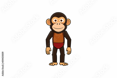 chimpanzee cartoon vector illustration