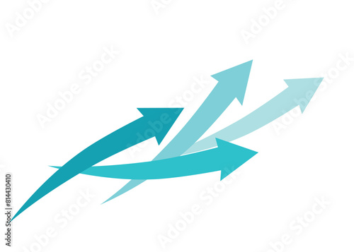 4 blue arrows compete upwards going forward