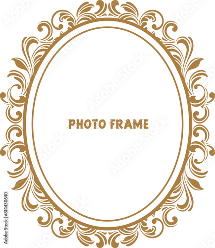 Photo frame with lace for paper cutting, Laser cut template collection. Set of abstract oval, round, square and rectangle frame with swirls, vector ornament. Laser cutting design. 