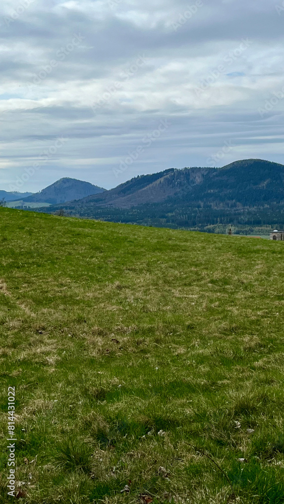 Mountain landscape, green meadow against the backdrop of mountains. Poland Mountain landscape, green meadow against the backdrop of mountains. Poland