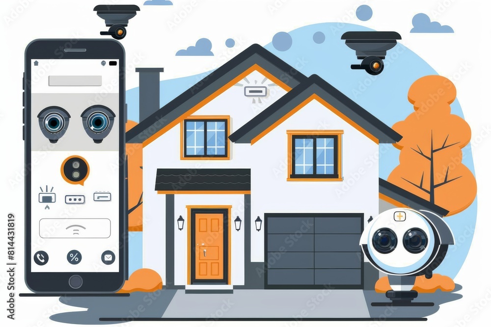 Naklejka premium In smart building environments, studio technology monitoring integrates camera threat assessments with security measures for impenetrable on-location filming.