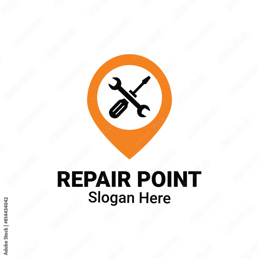Fix Location Logo Design Concept With Pin Point Vector Symbol. Corporate Logotype for Production or Maintenance Repairing Service Business Spot. Fix Location Logo Design Concept With Pin Point Vector Symbol. Corporate Logotype for Production or Maintenance Repairing Service Business Spot.
