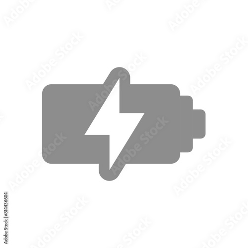 Battery and electric charge icon. Simple vector symbol.