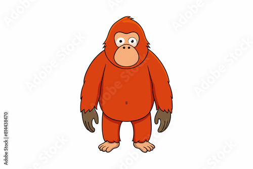 orangutan cartoon vector illustration