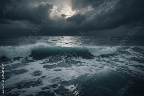 A landscape of a stormy sea