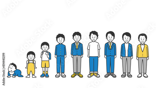 男性のライフステージのベクターイラスト