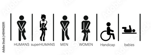 All Gender Fun Inclusive Bathroom Signs Funny Unique