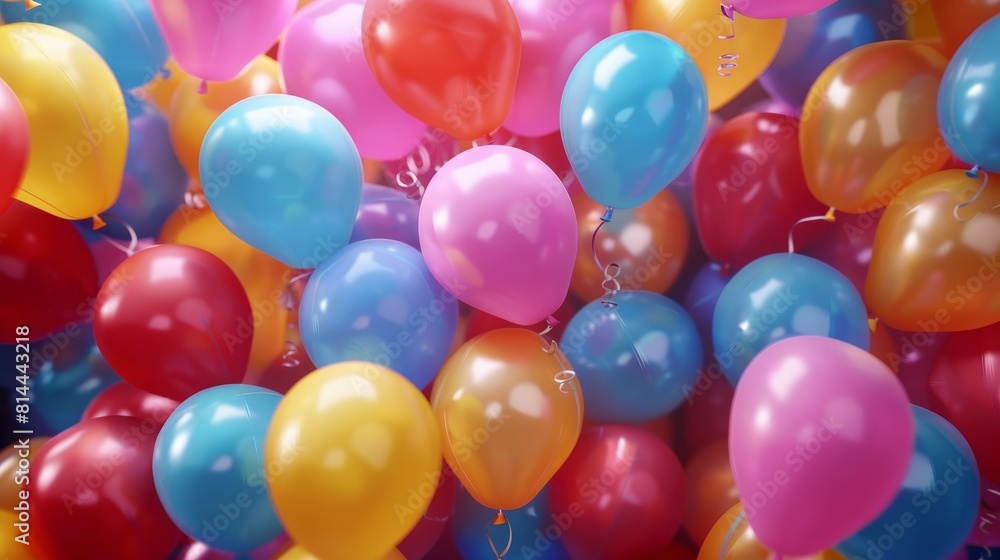 A vibrant display of colorful balloons floating in the air, creating an atmosphere filled with joy and celebration for birthday party or other events A vibrant display of colorful balloons floating in the air, creating an atmosphere filled with joy and celebration for birthday party or other events