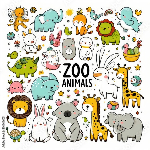 Cartoon Design of Zoo Animals