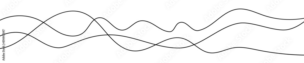 Obraz premium Thin curved wavy lines