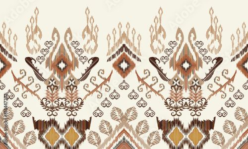 Hand draw Ikat paisley embroidery.geometric ethnic oriental pattern traditional.Aztec style abstract vector illustration.great for textiles, banners, wallpapers, wrapping vector design.