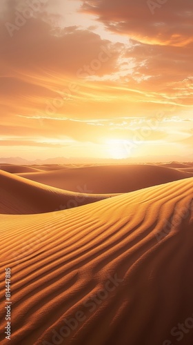 Desert Sunset Embrace on White Background Generative AI