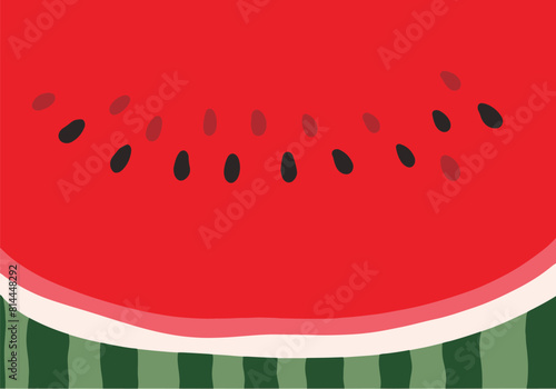 スイカの断面の背景イラスト
