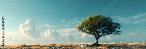 Landscape Tree with blue sky realistic nature and landscape