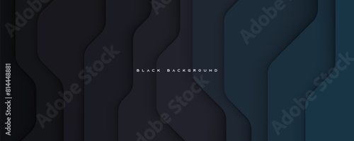 Black modern texture background with blue layers decorative design photo
