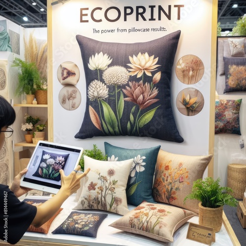 Ecoprint Pillow Cover Made from Plant Leaves