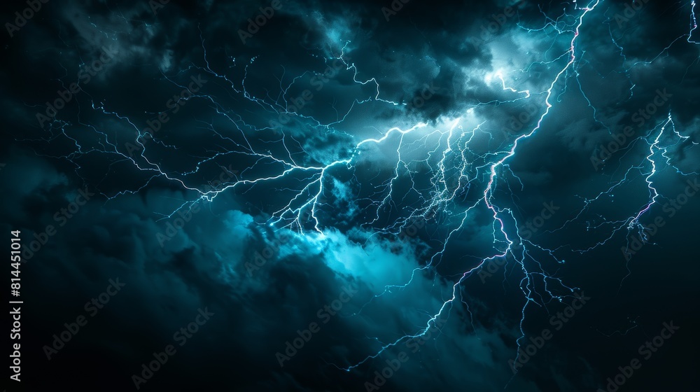 Studio-lit close-up of lightning bolts striking through the isolated dark sky, highlighting clarity and power for advertising purposes Studio-lit close-up of lightning bolts striking through the isolated dark sky, highlighting clarity and power for advertising purposes